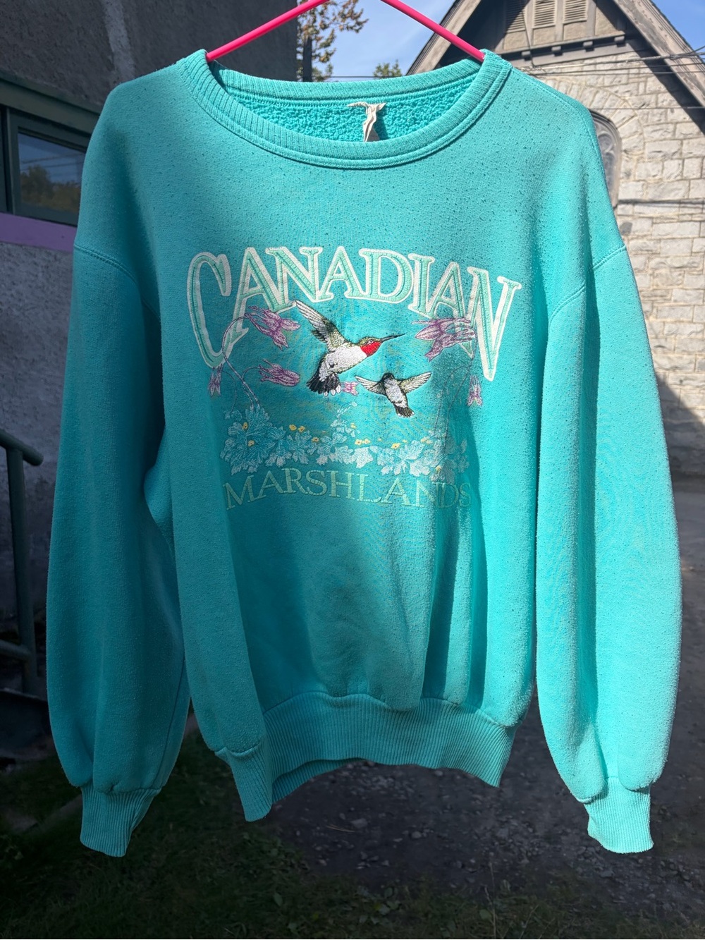 Vintage Canadian Marshlands Turquoise Crewneck Sweatshirt